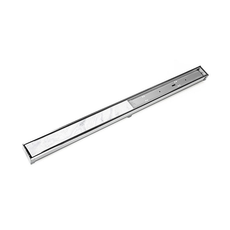 STIF65 60" Site Sizeable Linear Drain Kit with Tile Insert Frame - Polished Stainless Steel/PVC - Image 1