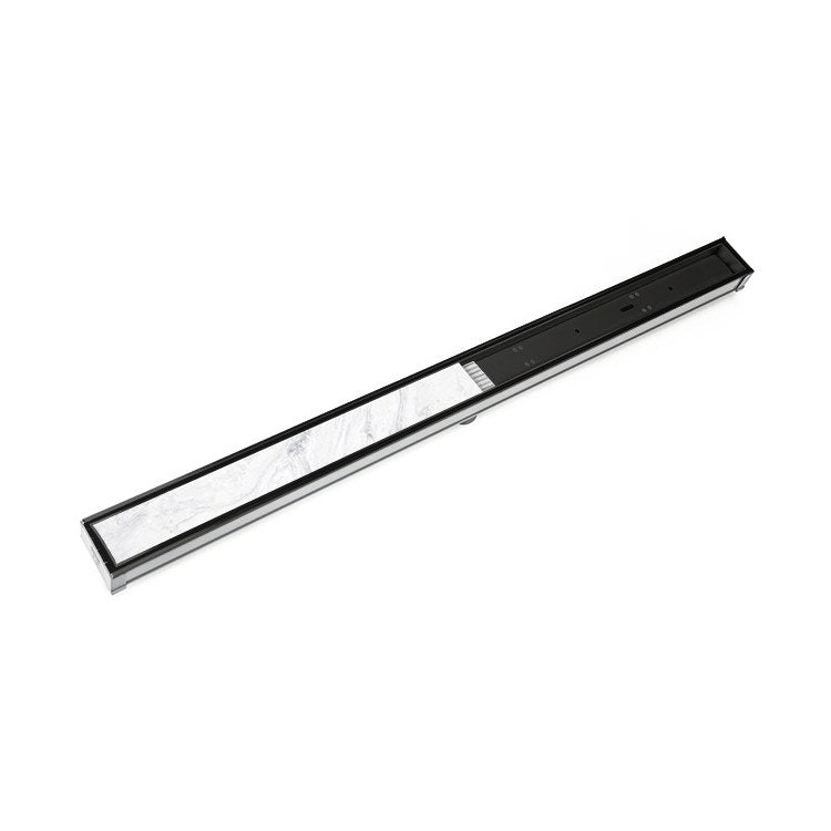 STIF65 60" Site Sizeable Linear Drain Kit with Tile Insert Frame - Matte Black Stainless Steel/PVC - Image 1