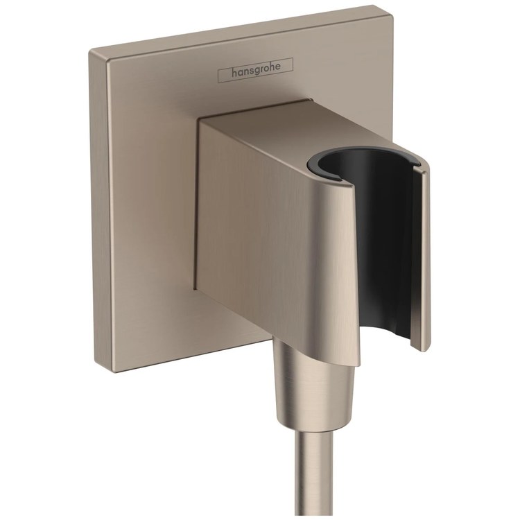 Wall Outlet Fixfit E with Handshower Holder Plastic Brushed Nickel - Image 1
