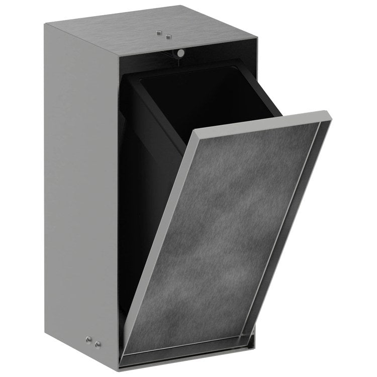 Waste Bin Xtrastoris Rock Recessed Brushed Stainless Steel 2/3 Gallon Metal