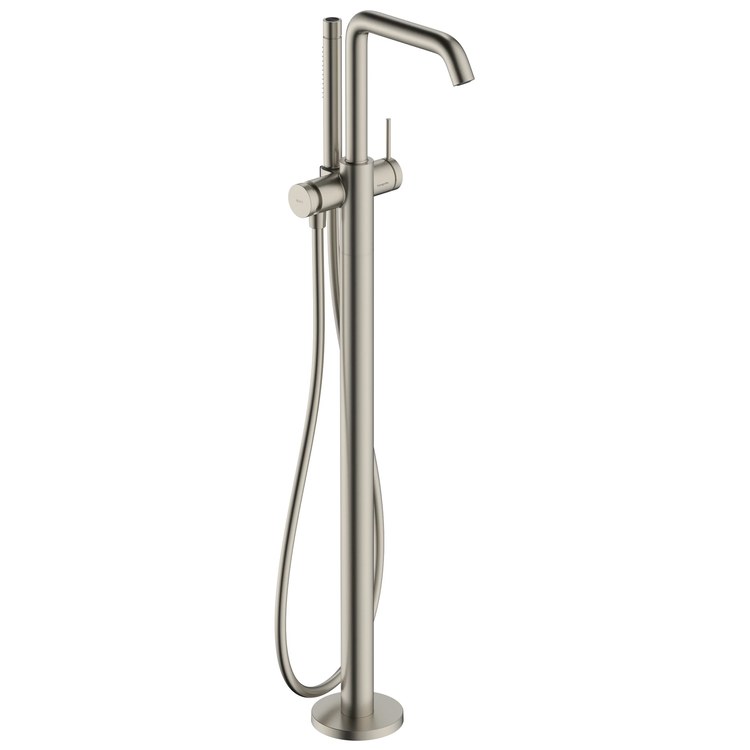Tub Filler Tecturis S Freestanding with Handshower 1 Lever WaterSense Brushed Nickel 5.3 Gallons per Minute - Image 1