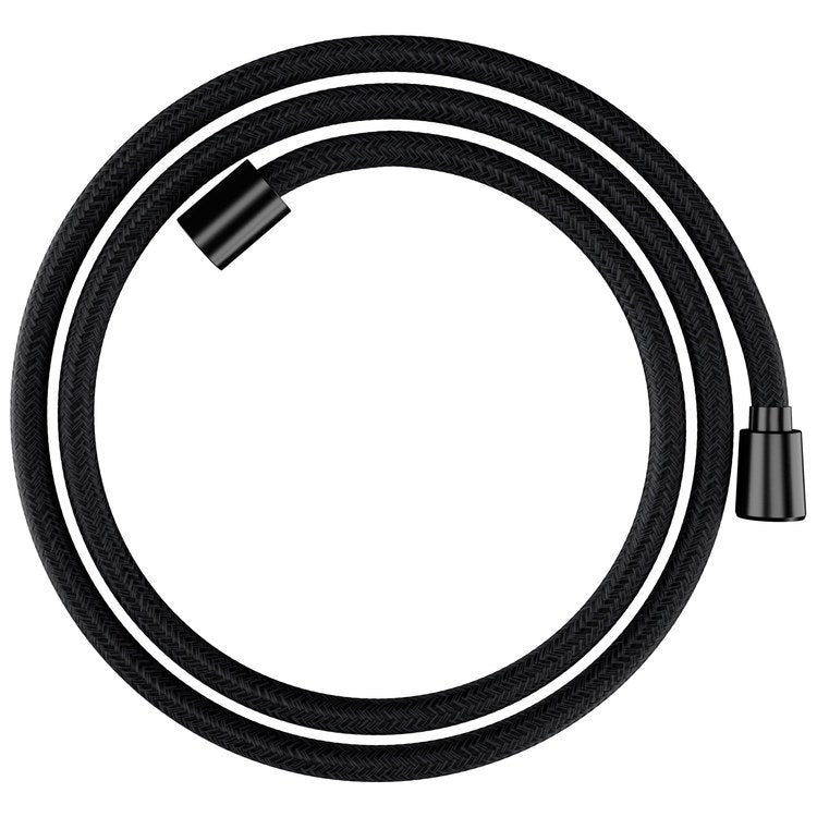 Handshower Hose DesignFlex Textile 63 Inch Brushed Black Chrome 1/2 Inch G Plastic - Image 1