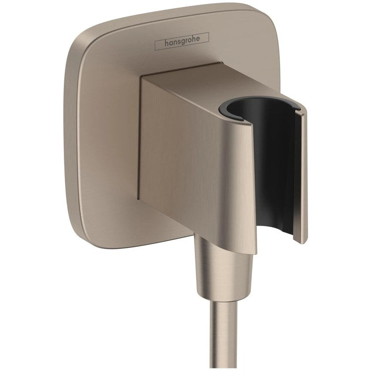 Wall Outlet Fixfit Q with Handshower Holder Plastic Brushed Nickel - Image 1