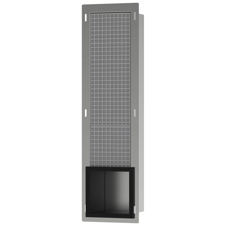 Toilet Paper Holder XtraStoris Original Recessed Matte Black Stainless Steel Wall Mount - Image 1
