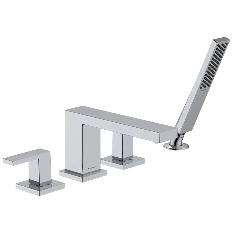 Roman Tub Filler Tecturis E with Handshower 10 Inch Spread 2 Lever WaterSense Chrome - Image 1