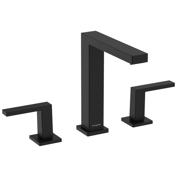 Lavatory Faucet Tecturis E 150 Widespread 8 Inch Spread 2 Lever ADA WaterSense Matte Black 1.2 Gallons per Minute Push-Open 3 Hole AirPower EcoSmart