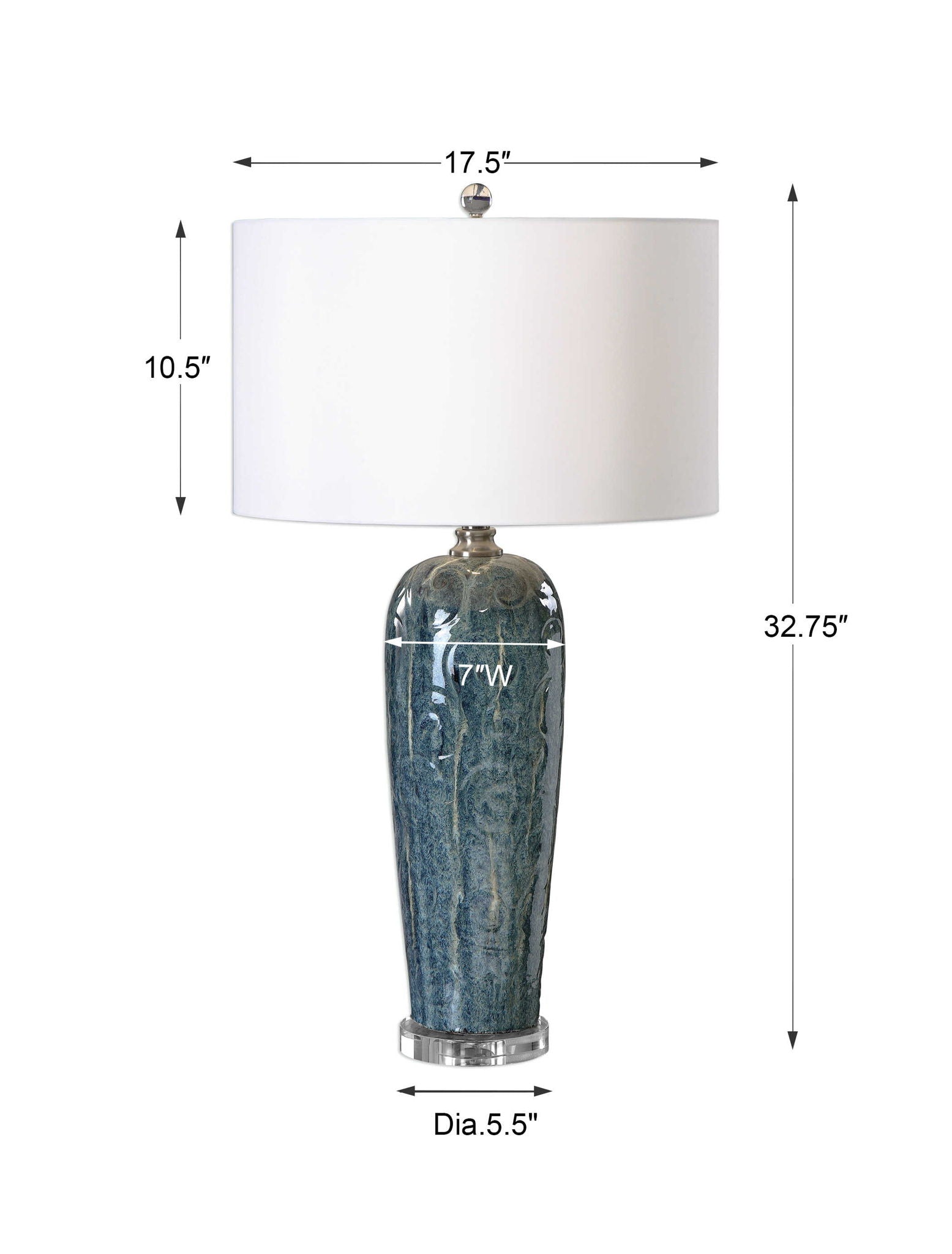 Maira - Ceramic Table Lamp - Blue - Image 2
