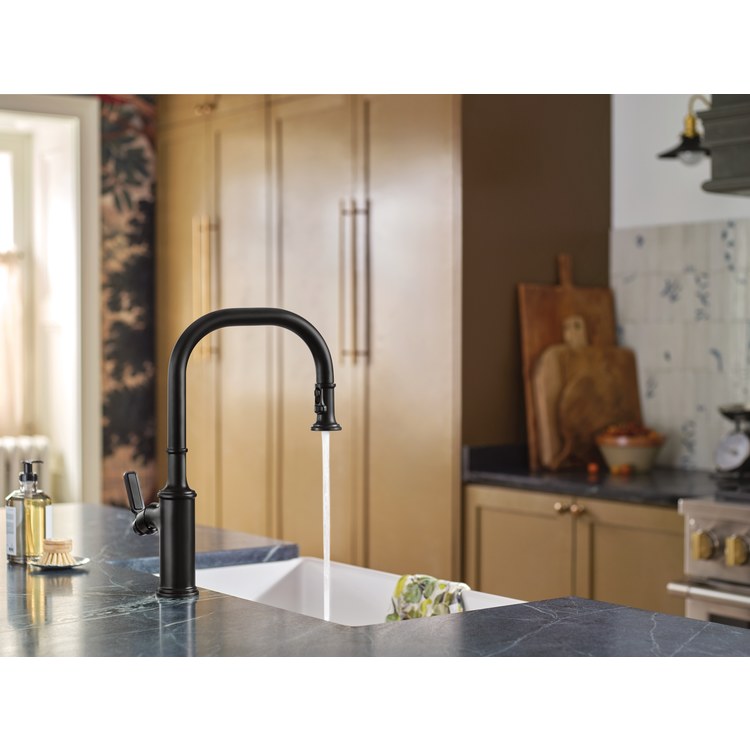 Kitchen Faucet Smyth 1 Lever ADA Matte Black High Arc 1/3 Hole PowerBoost 1.5 Gallons per Minute - Image 3