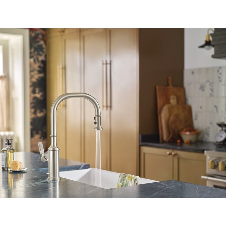 Kitchen Faucet Smyth 1 Lever ADA Spot Resist Stainless High Arc 1/3 Hole PowerBoost 1.5 Gallons per Minute - Image 3