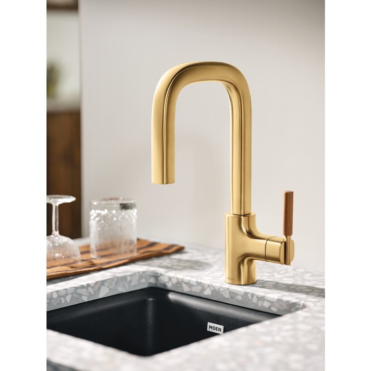 Bar Faucet Tenon 1 Lever ADA CALGreen Brushed Gold PowerBoost 1.5 Gallons per Minute - Image 3