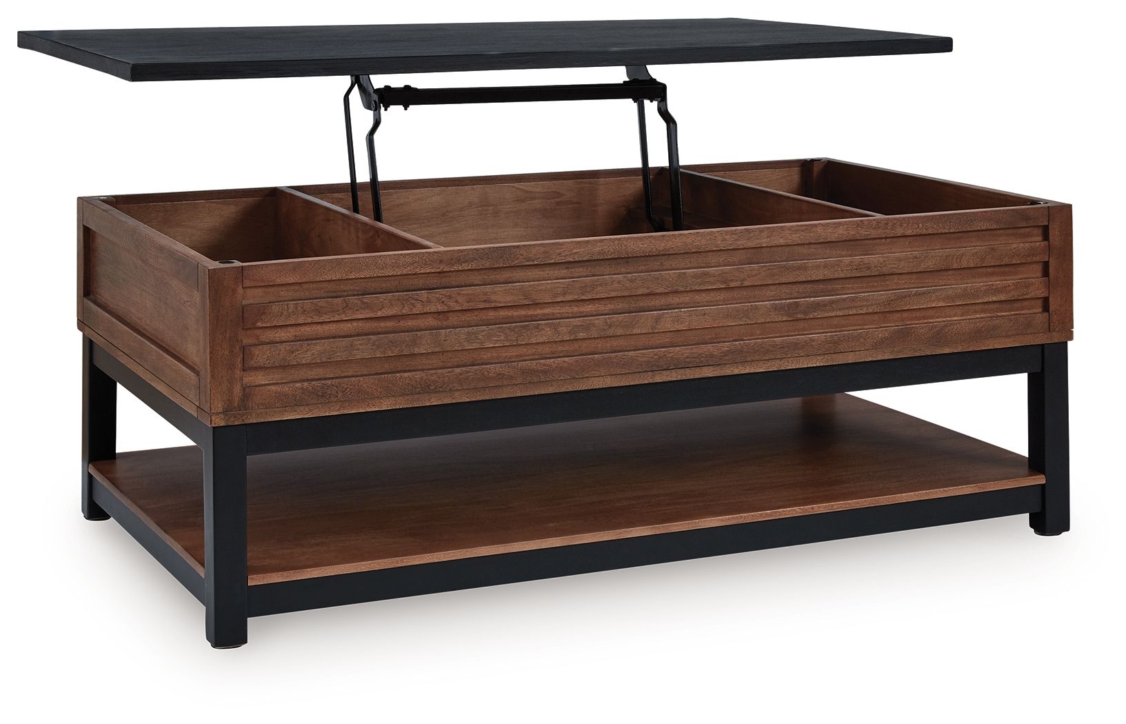 Kallari - Lift Top Cocktail Table - Warm Brown / Black - Image 2