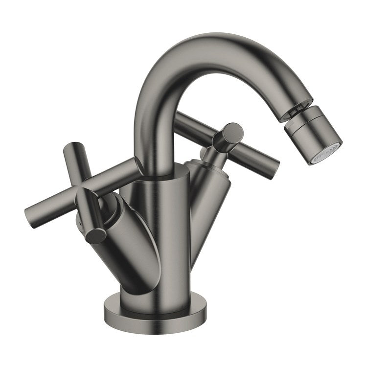Bidet Faucet TARA Mixer 2 Cross Brushed Dark Platinum Pop-Up 1 Hole 1.8 Gallons per Minute - Image 1