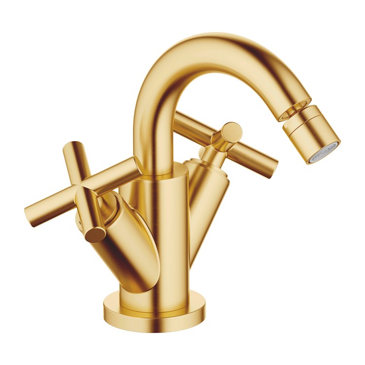 Bidet Faucet TARA Mixer 2 Cross Brushed Durabrass Pop-Up 1 Hole 1.8 Gallons per Minute - Image 1