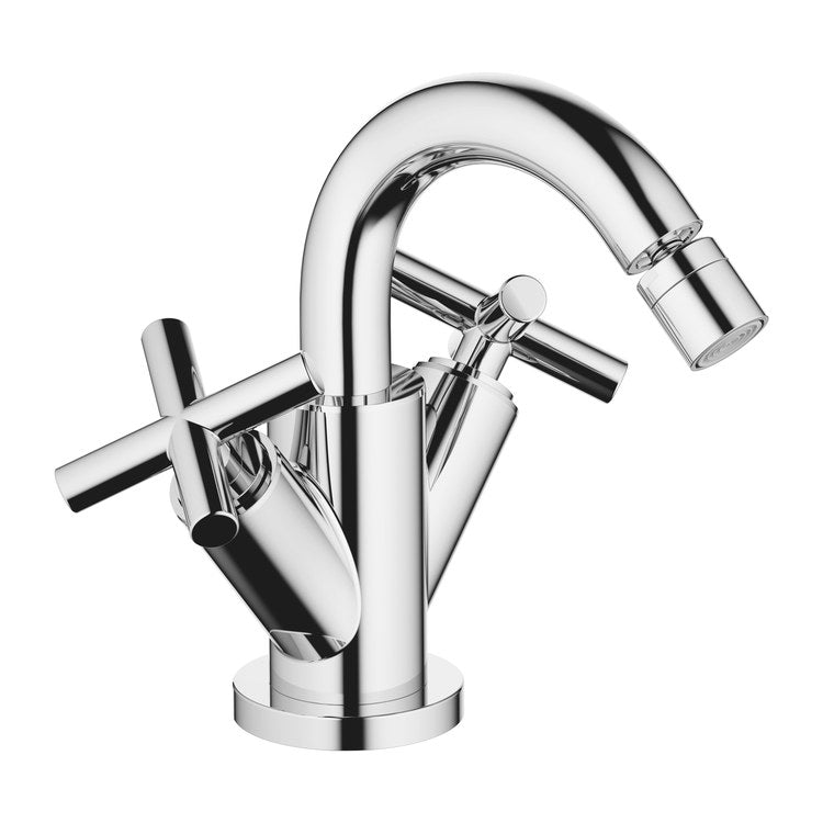 Bidet Faucet TARA Mixer 2 Cross Chrome Pop-Up 1 Hole 1.8 Gallons per Minute