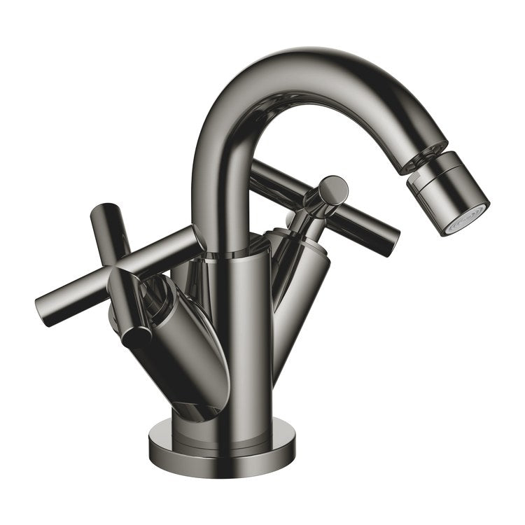 Bidet Faucet TARA Mixer 2 Cross Dark Chrome Pop-Up 1 Hole 1.8 Gallons per Minute