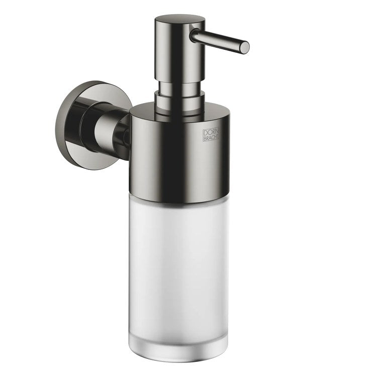 Soap Dispenser TARA Dark Chrome Wall Mount Frosted Glass 8.45 Ounce