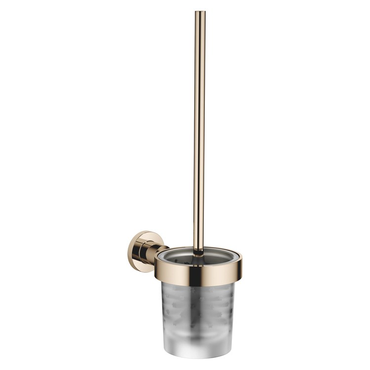 Toilet Brush Set TARA Champagne Frosted Glass Brush Holder Wall Mount