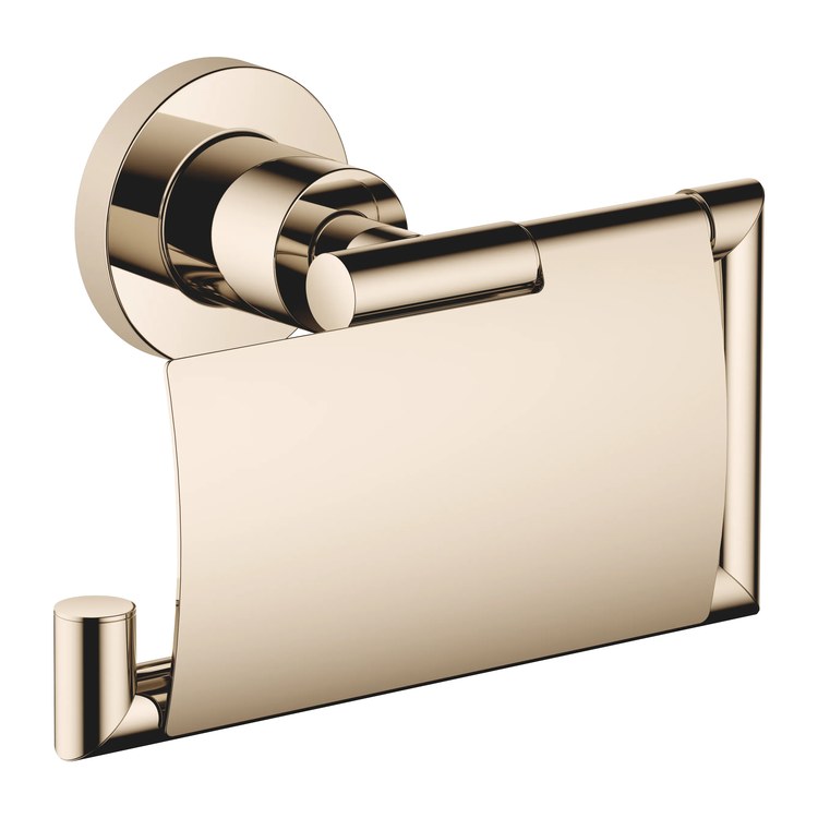 Toilet Paper Holder TARA with Cover Champagne Brass Alloy 3 Inch Wall Mount - Image 1