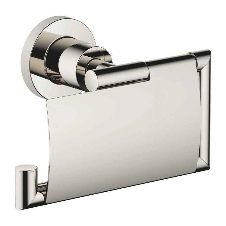 Toilet Paper Holder TARA with Cover Platinum Brass Alloy 3 Inch Wall Mount - Image 1