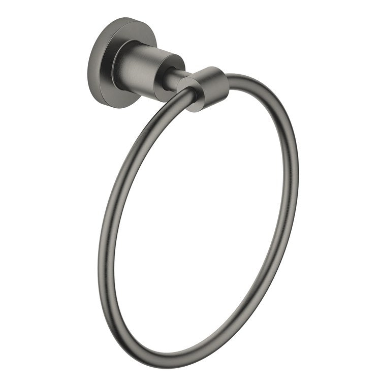 Towel Ring TARA Round Brushed Dark Platinum 3-1/8 Inch - Image 1