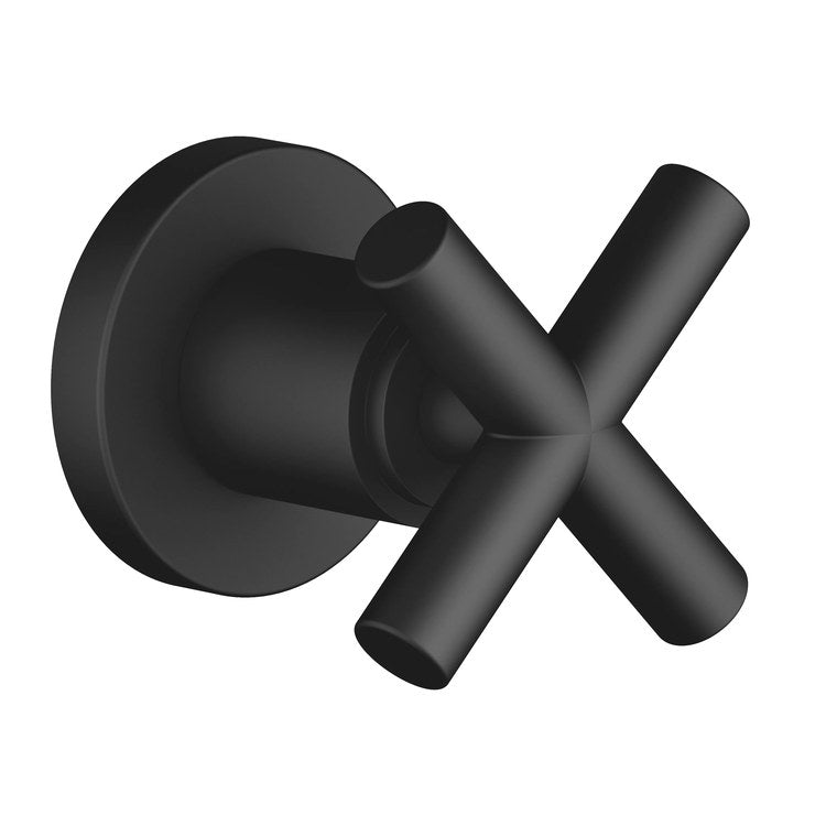 Volume Control Trim TARA Wall Mount 1 Cross Matte Black ADA - Image 1
