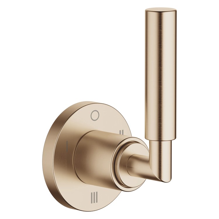 Diverter Trim TARA Wall Mount Concealed Three-Way with Shut-Off Function Brushed Champagne 1 Lever ADA - Image 1