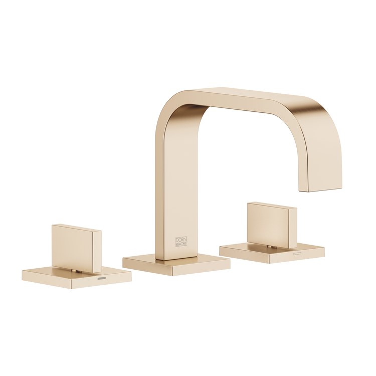Lavatory Faucet MEM Mixer 2 Lever Brushed Champagne 1.2 Gallons per Minute Pop-Up Waste 3 Hole - Image 1