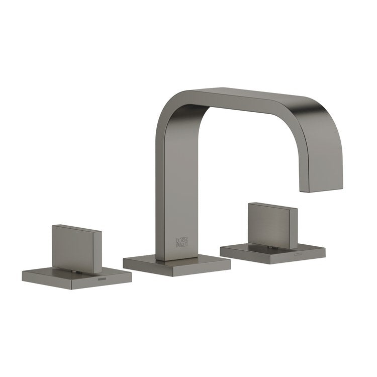 Lavatory Faucet MEM Mixer 2 Lever Brushed Dark Platinum 1.2 Gallons per Minute Pop-Up Waste 3 Hole - Image 1
