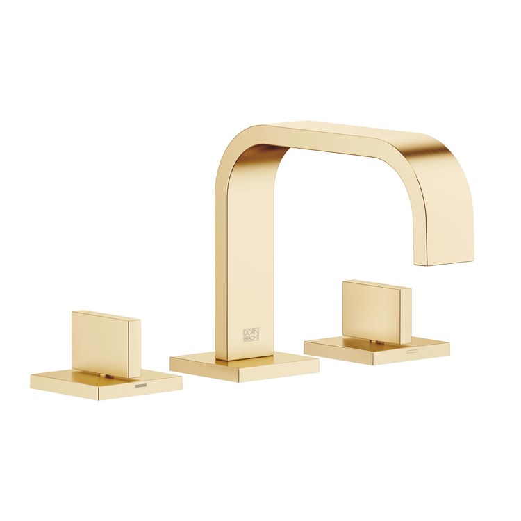 Lavatory Faucet MEM Mixer 2 Lever Brushed Durabrass 1.2 Gallons per Minute Pop-Up Waste 3 Hole - Image 1