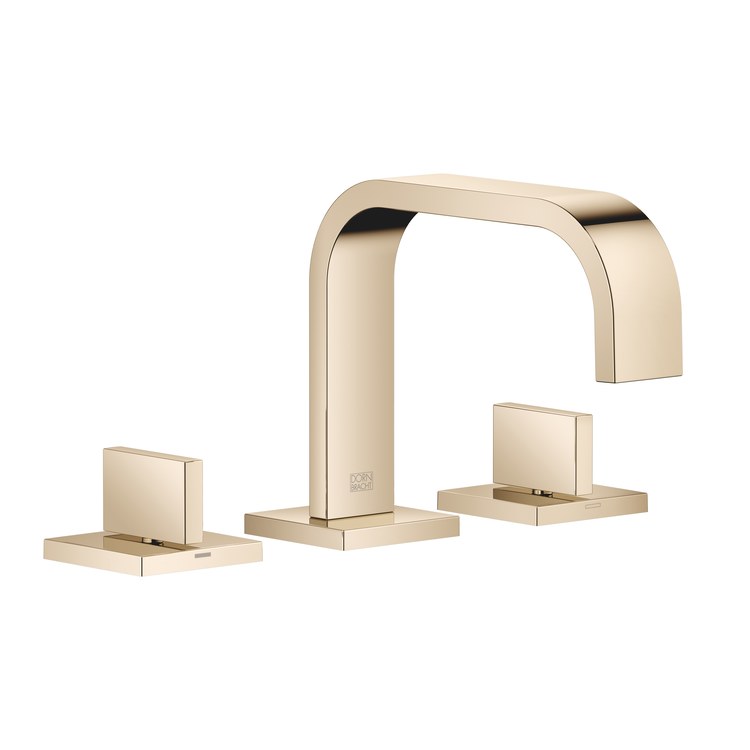 Lavatory Faucet MEM Mixer 2 Lever Champagne 1.2 Gallons per Minute Pop-Up Waste 3 Hole - Image 1