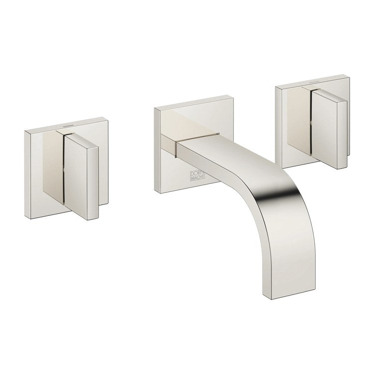 Lavatory Faucet MEM Mixer Wall Mount 2 Lever ADA Platinum 1.2 Gallons per Minute Less Drain 3 Hole - Image 1