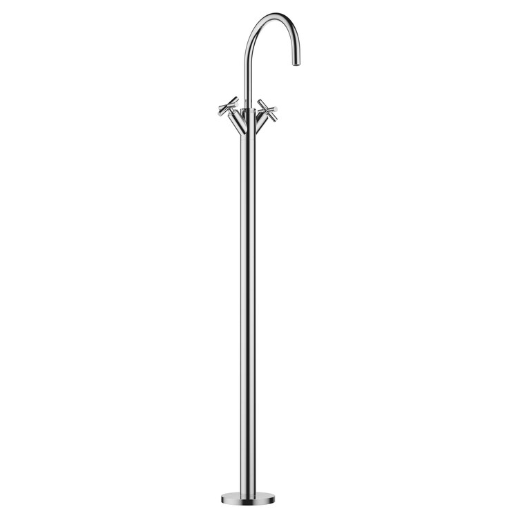 Lavatory Faucet TARA Mixer with Stand Pipe 2 Cross ADA WaterSense Chrome 1.2 Gallons per Minute Less Drain 1 Hole - Image 1