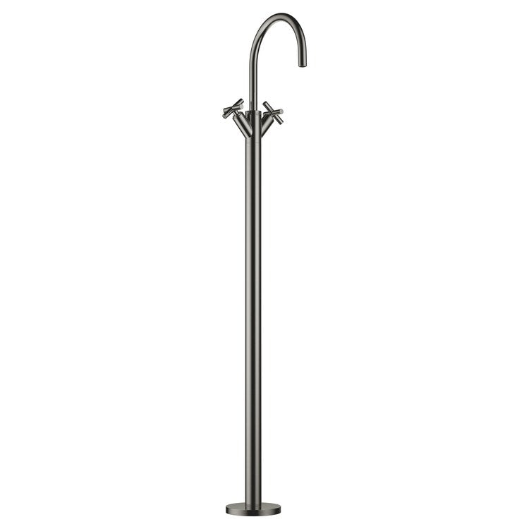 Lavatory Faucet TARA Mixer with Stand Pipe 2 Cross ADA WaterSense Dark Chrome 1.2 Gallons per Minute Less Drain 1 Hole - Image 1