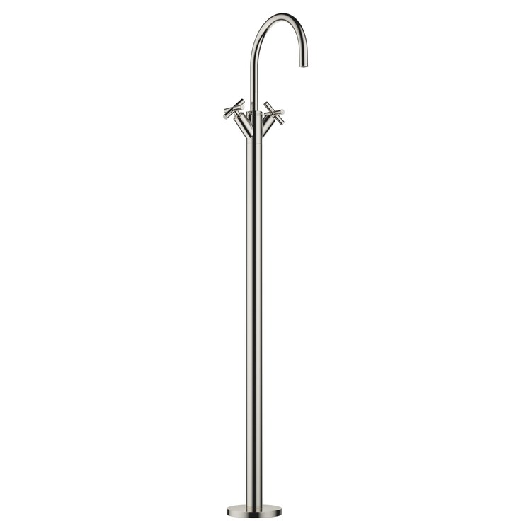 Lavatory Faucet TARA Mixer with Stand Pipe 2 Cross ADA WaterSense Platinum 1.2 Gallons per Minute Less Drain 1 Hole - Image 1