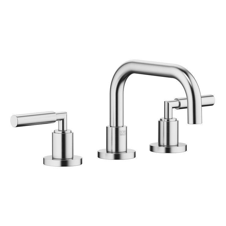 Lavatory Faucet TARA Mixer 2 Lever ADA WaterSense Brushed Chrome 1.2 Gallons per Minute Pop-Up Waste 3 Hole