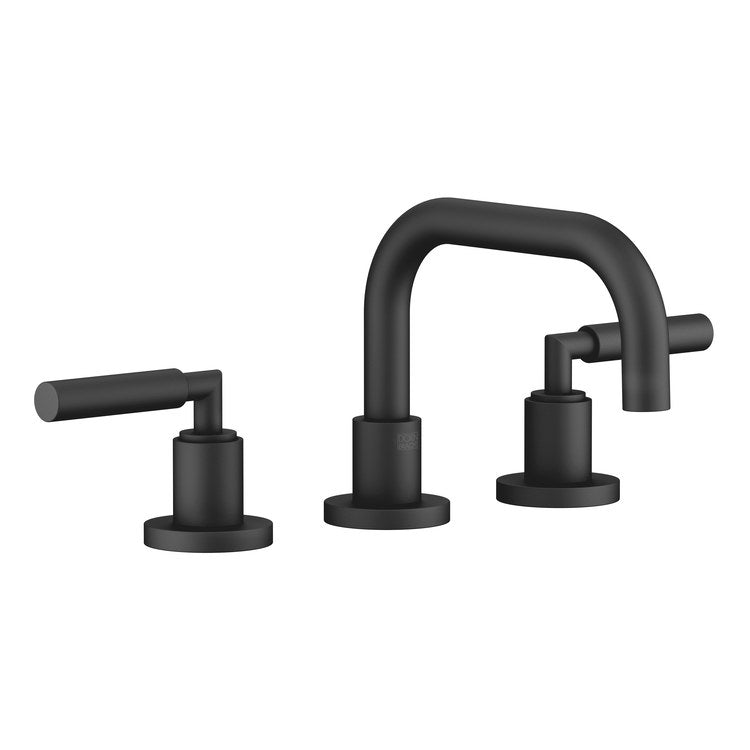 Lavatory Faucet TARA Mixer 2 Lever ADA WaterSense Matte Black 1.2 Gallons per Minute Pop-Up Waste 3 Hole