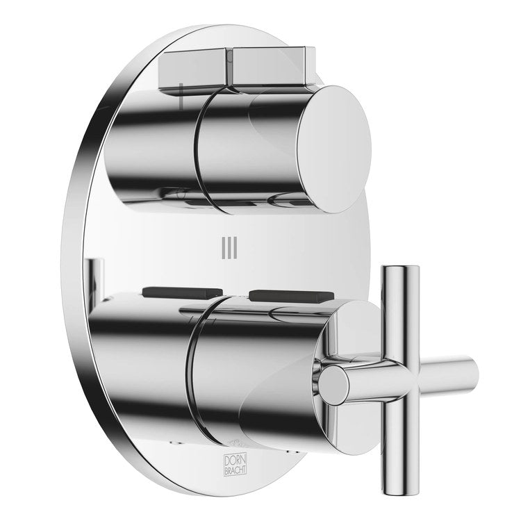 Thermostatic Trim TARA Concealed with 3 Way Volume Control 2 Cross/Knob Chrome ADA - Image 1