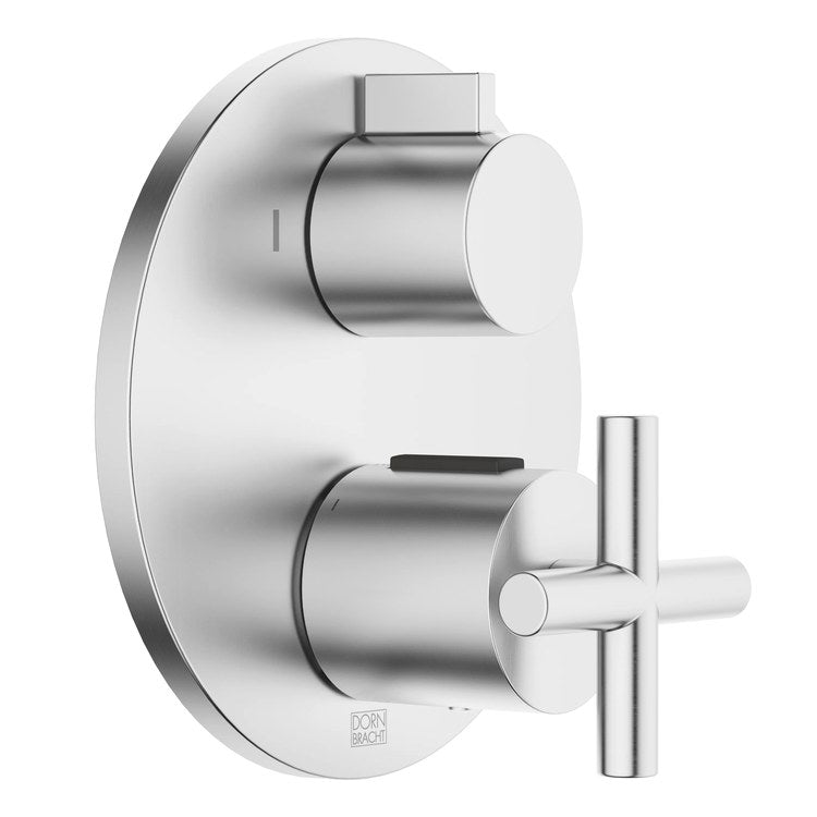 Thermostatic Trim TARA Concealed with 2 Way Volume Control 2 Cross/Knob Brushed Chrome ADA - Image 1