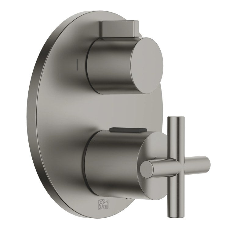 Thermostatic Trim TARA Concealed with 2 Way Volume Control 2 Cross/Knob Brushed Dark Platinum ADA - Image 1
