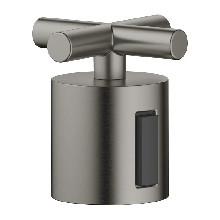 Handle TARA Brass Alloy 1 Cross Volume Control Brushed Dark Platinum for TARA Shower Thermostat 34443979 - Image 1