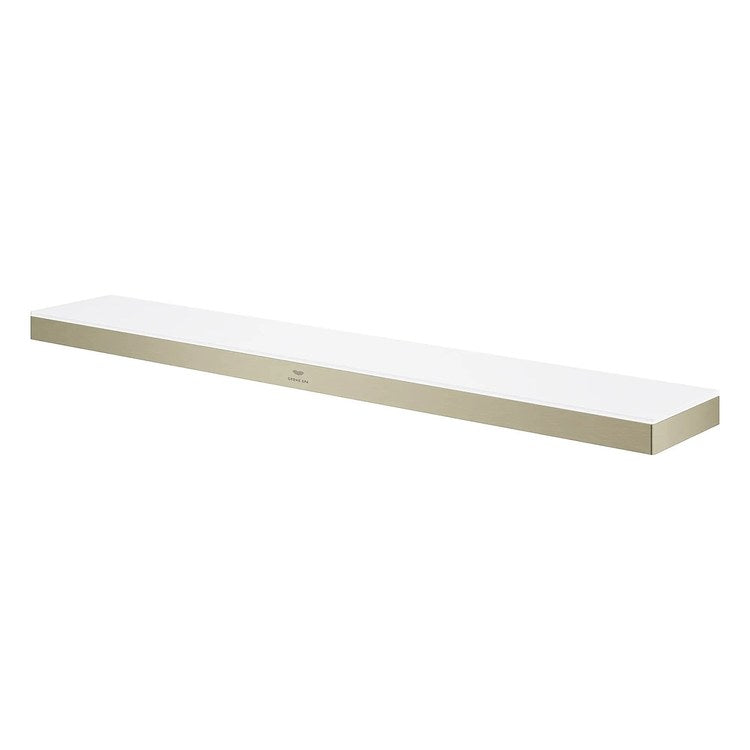 Wall Shelf Allure New Brushed Nickel 14-3/16 Inch Glass/Metal - Image 2
