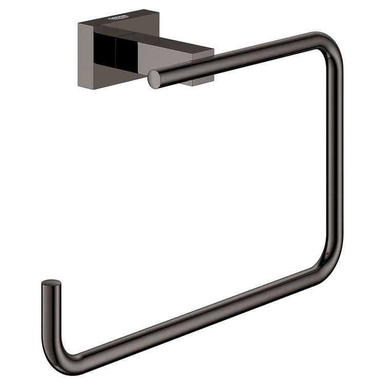 Towel Ring Essentials 8 Inch Cube Hard Graphite Metal 2-5/16 Inch - Image 1