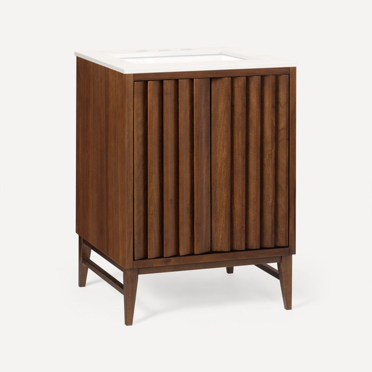 Vanity Sinca 24 Inch Less Top Walnut 2 Doors - Image 2
