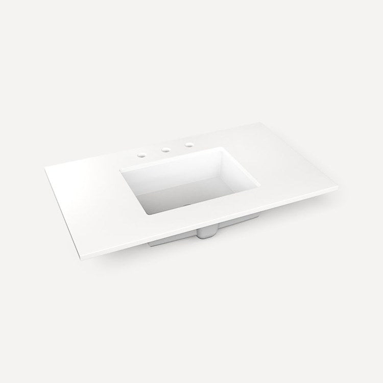 Vanity Top Craft Undermount 37 Inch White Zeus 8 Inch Spread Silestone Quartz 3 Hole - Image 1