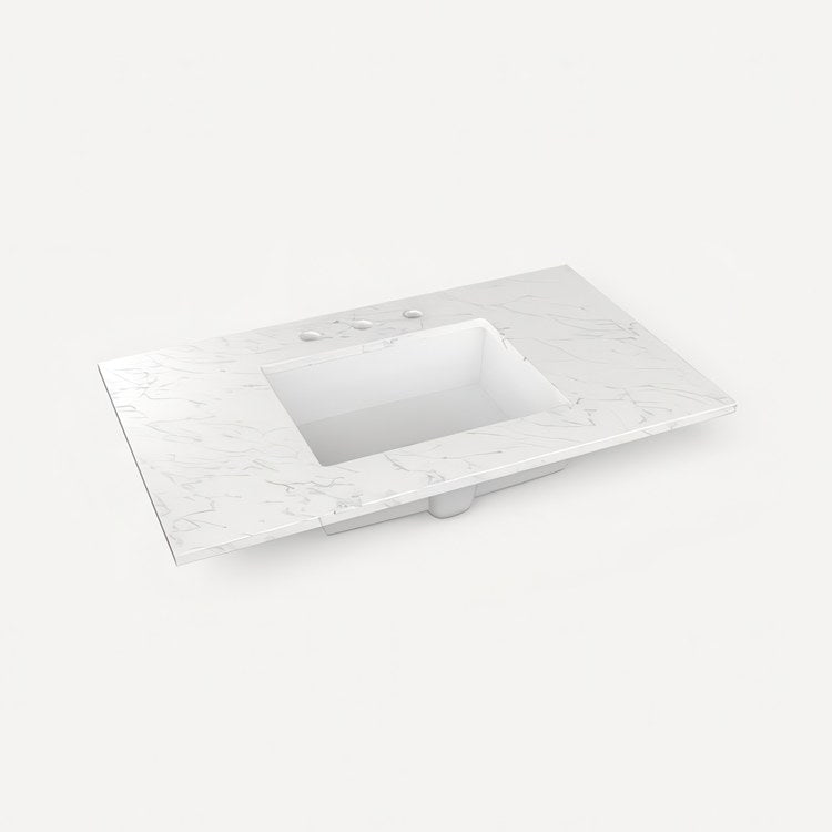 Vanity Top Craft Undermount 37 Inch Lyra 8 Inch Spread Silestone Quartz 3 Hole - Image 1