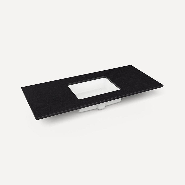 Vanity Top Craft Undermount 49 Inch Lava Black Silestone Quartz 1 Hole - Image 1