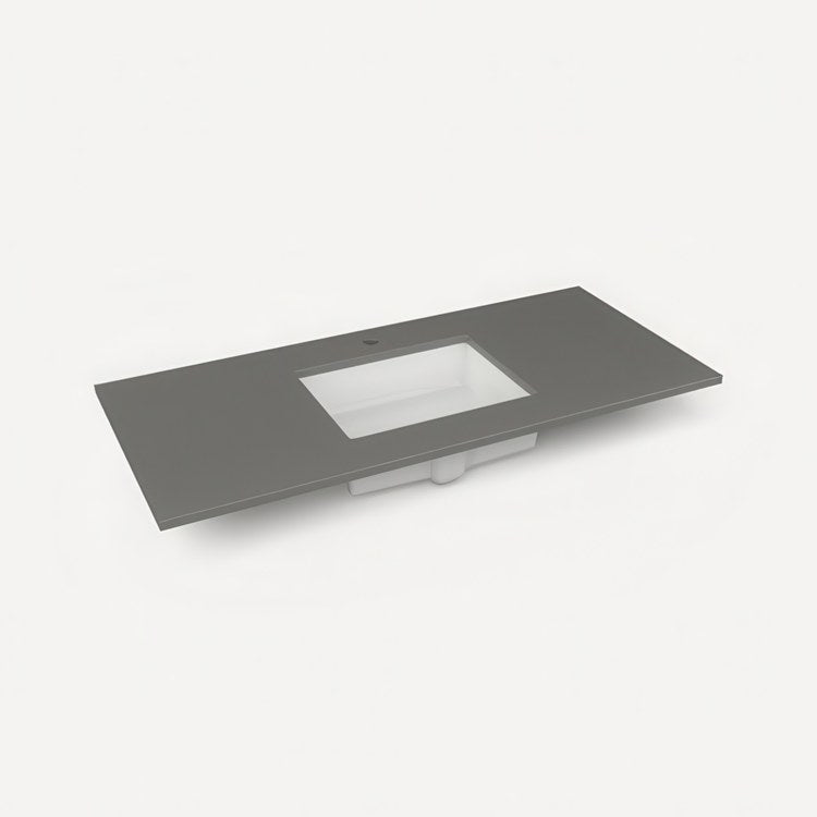 Vanity Top Craft Undermount 49 Inch Stone Gray Silestone Quartz 1 Hole - Image 1