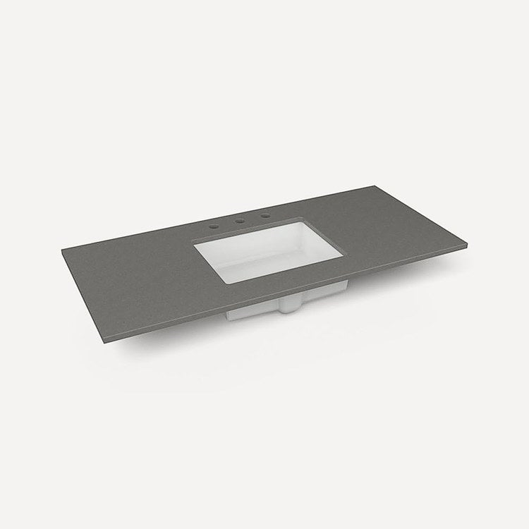 Vanity Top Craft Undermount 49 Inch Stone Gray 8 Inch Spread Silestone Quartz 3 Hole - Image 1
