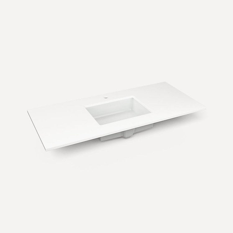 Vanity Top Craft Undermount 49 Inch Quartz White Silestone Quartz 1 Hole - Image 1