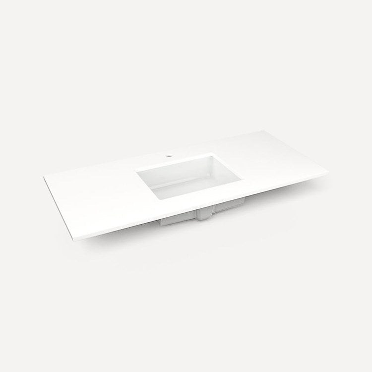 Vanity Top Craft Undermount 49 Inch White Zeus Silestone Quartz 1 Hole